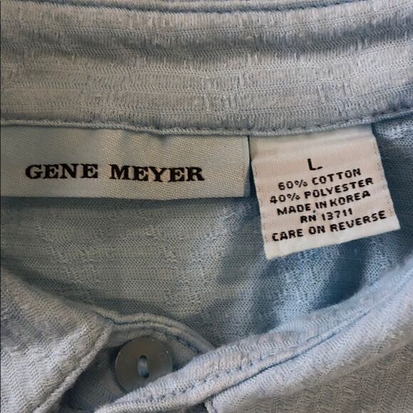 Vintage Gene Meyer Cotton/Polyester Short Sleeve Button Up Sz. L - Picture 3 of 4
